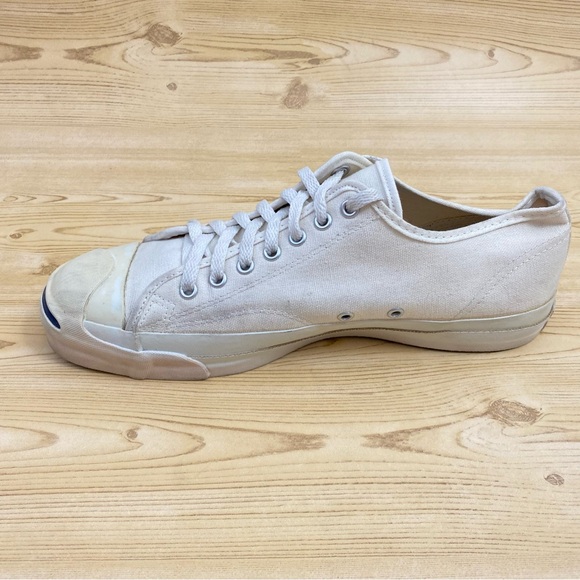 Vintage Converse Jack Purcell Made in USA White Canvas Low Top Men Sneaker 10.5 - Picture 14 of 16